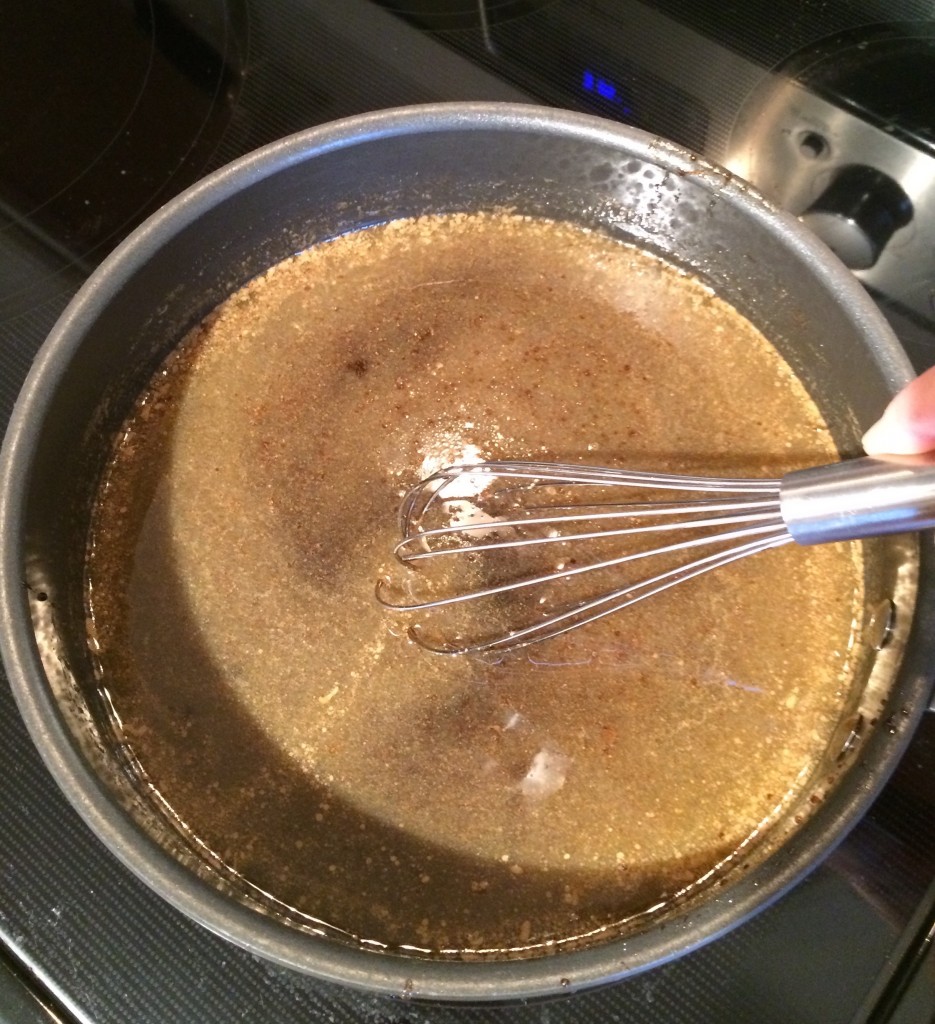 once the sugar is melted set aside to cool slightly