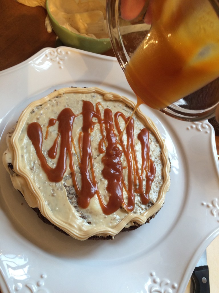 drizzle the salted whiskey caramel 