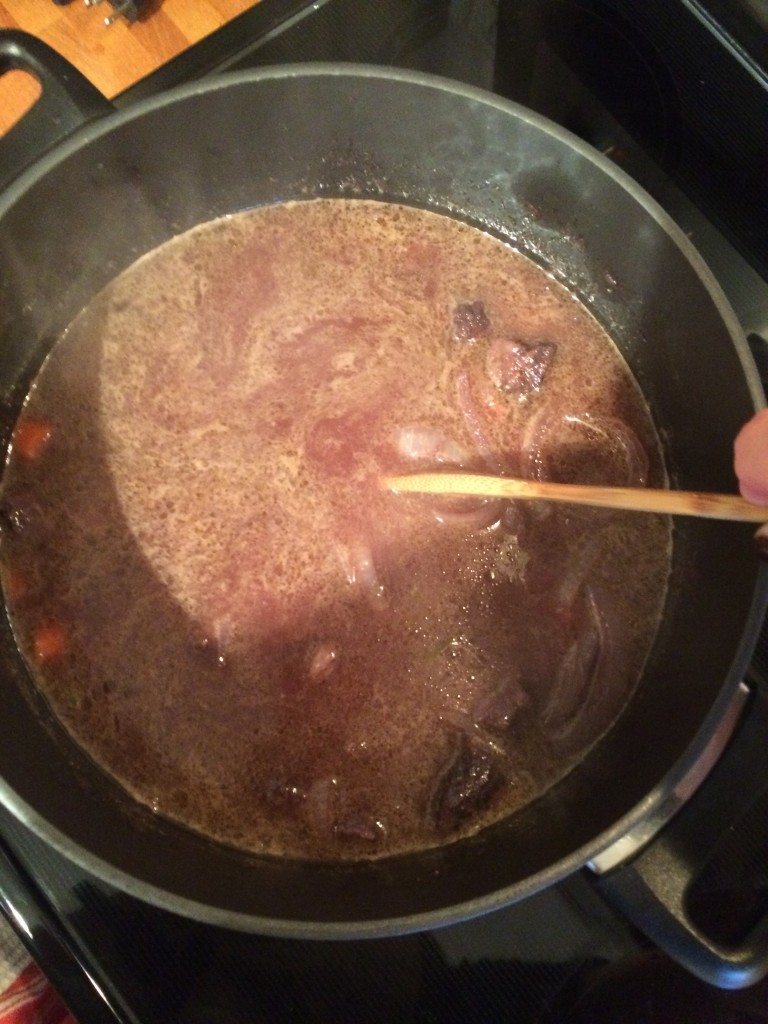 Add the tomato paste & water. Cover and let simmer on low for 2-3 hours. 