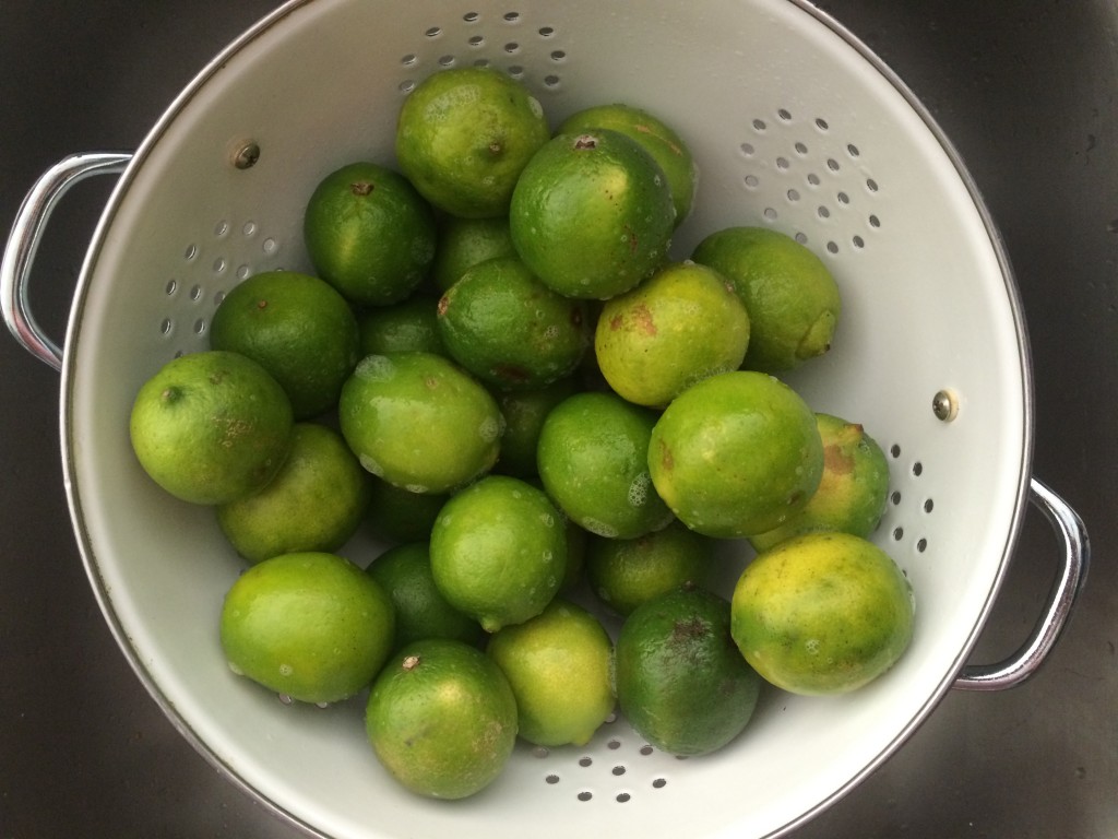 Wash the limes as people will be eating out of them