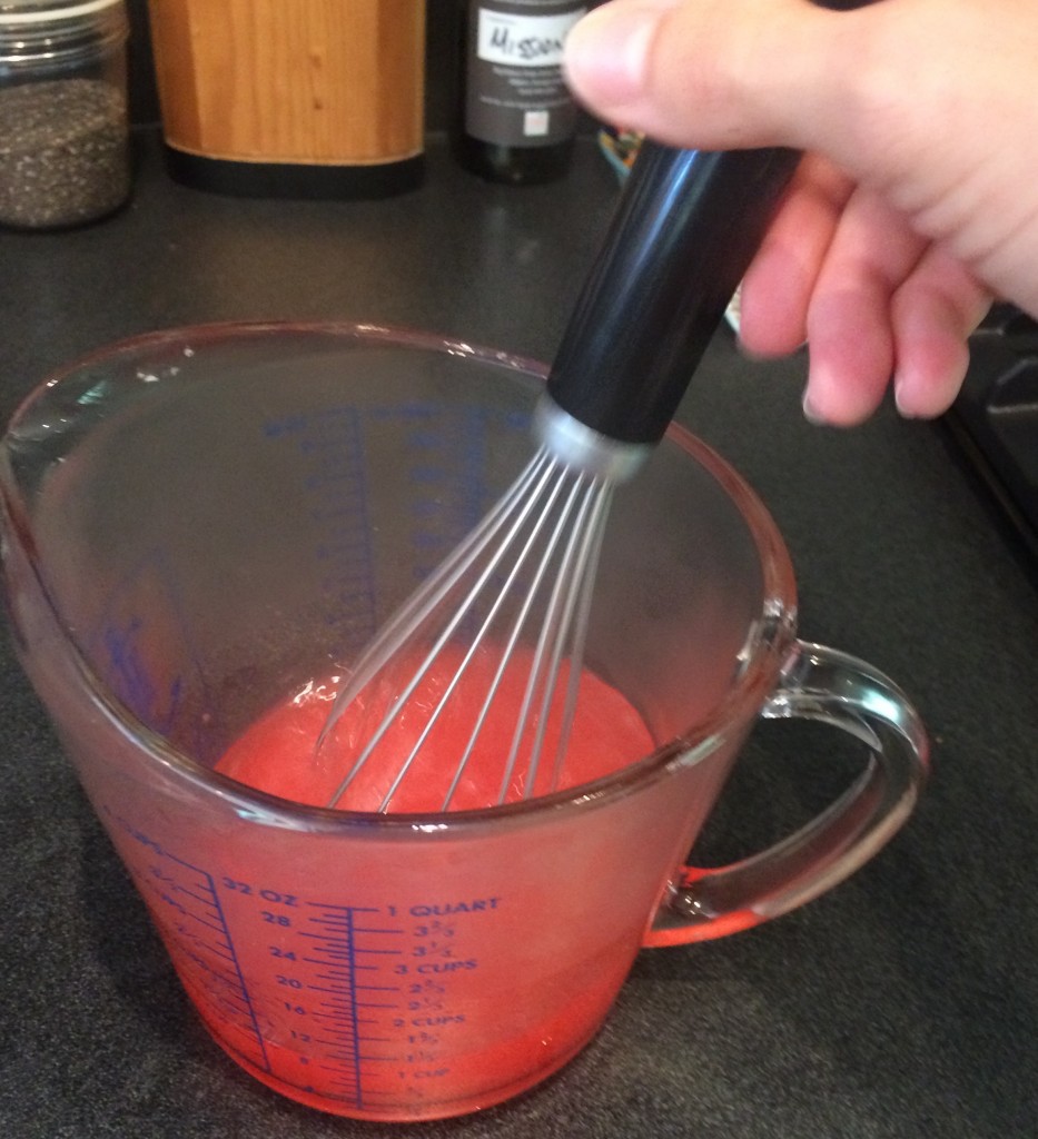 Mix for 1-2 minutes until gelatin has melted