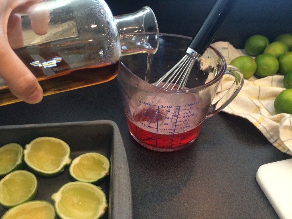 Add the tequila and mix well 