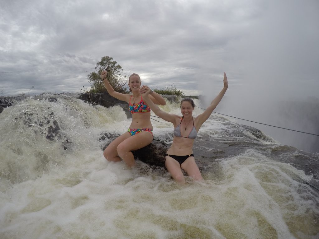 "Oh my gosh this is so cool but secretly deep down inside I'm super scared in this moment to not be clutching the rock!"