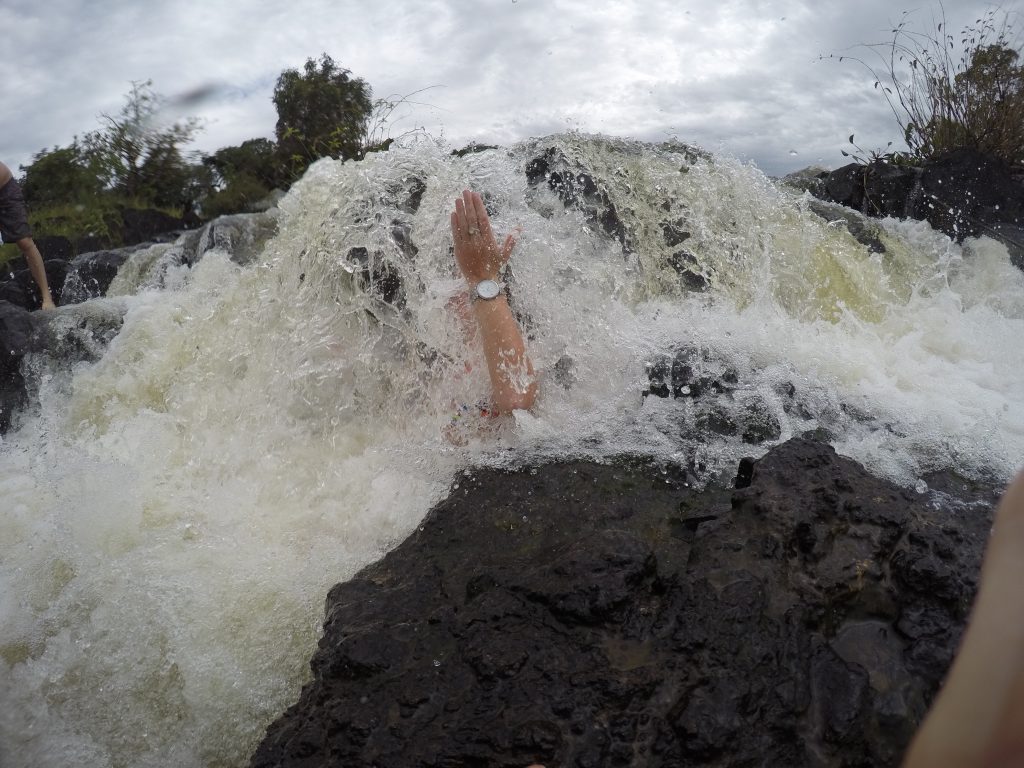 Mini waterfall shower