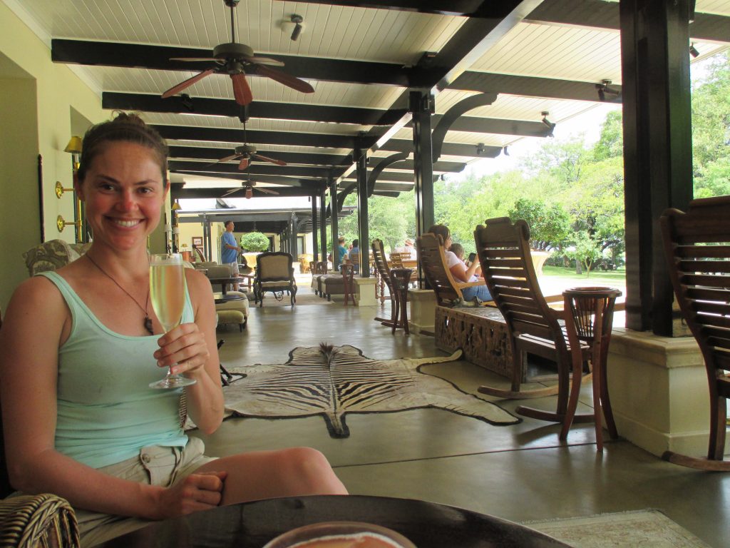 Lunch at the Royal Livingstone. With champagne of course. 