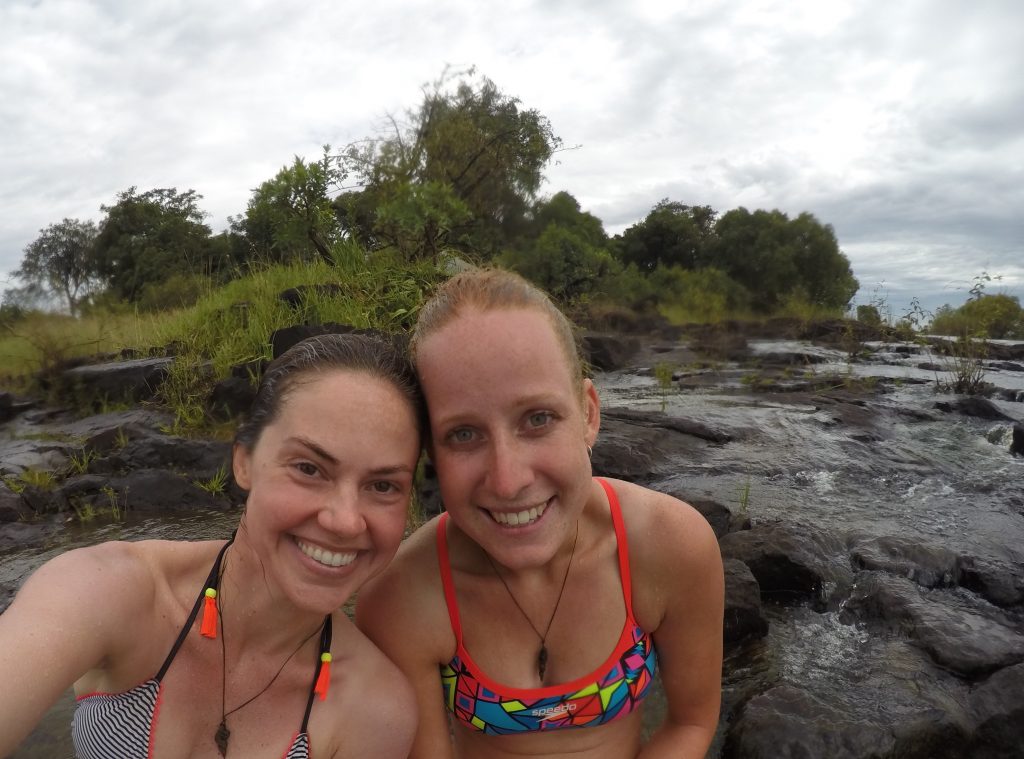 We survived! Now lets go get breakfast... Teetering on the edge of a waterfall makes one hungry. 